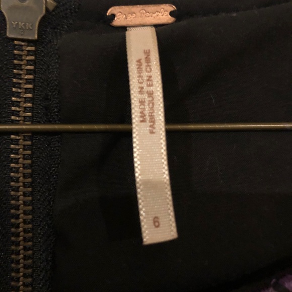 Leather Free People Dress w/ colorful stitch- sz 6 - Picture 3 of 4